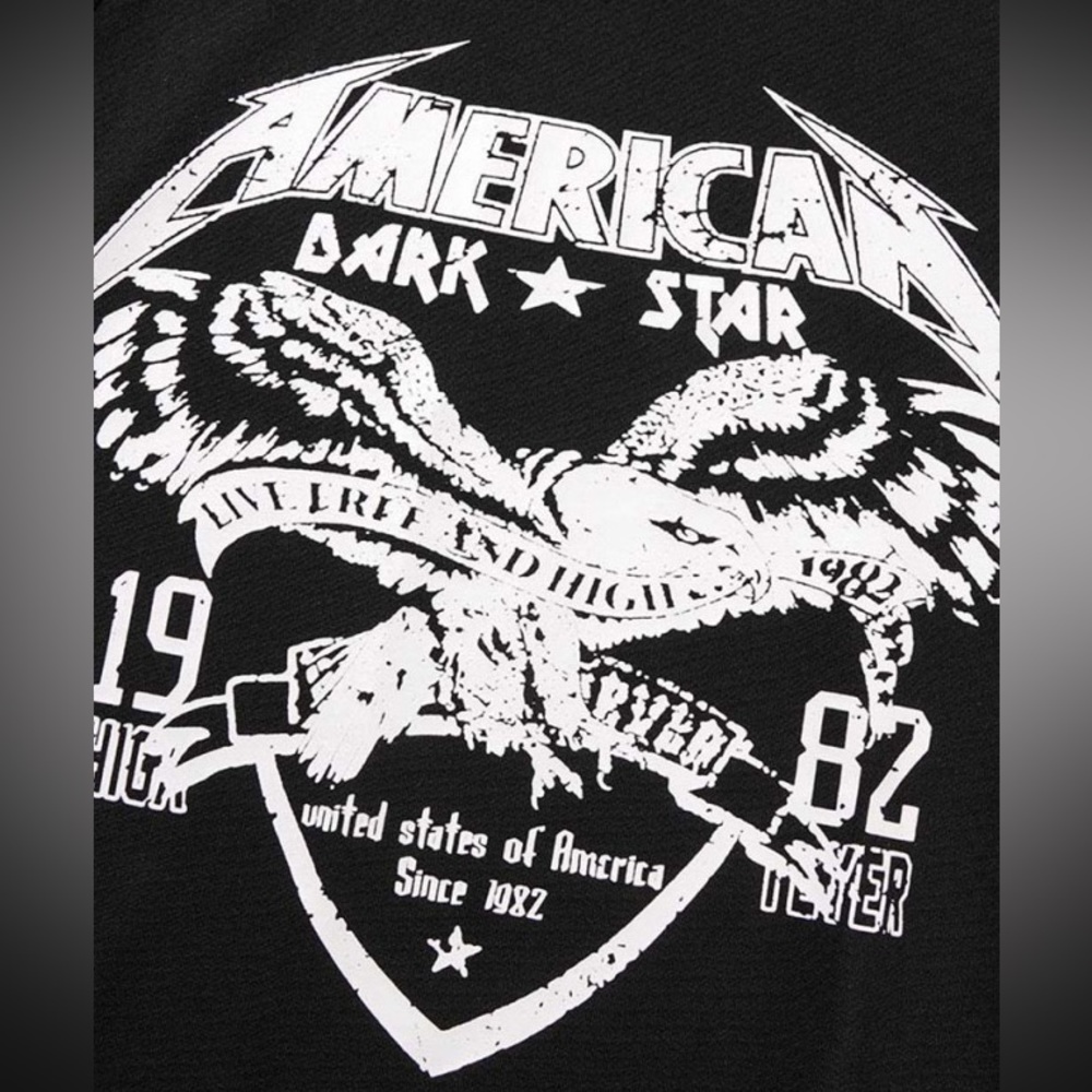 AMERICAN DARK⭐️STAR Live Free & High 1982 Sheer Ruffle Cuffs Sleeves Mini Dress - Picture 8 of 13